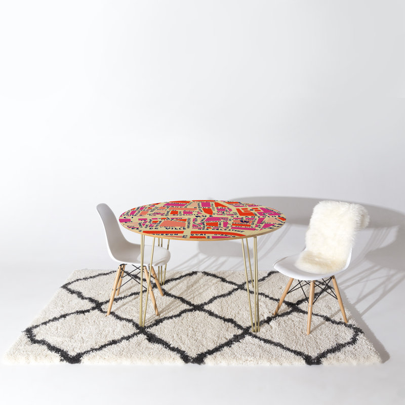 Holli Zollinger Paris Map Pink Dining Table