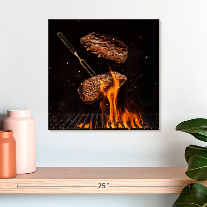 Bifteck grillé à la flamme Yarlin, H 16 po x l 16 po