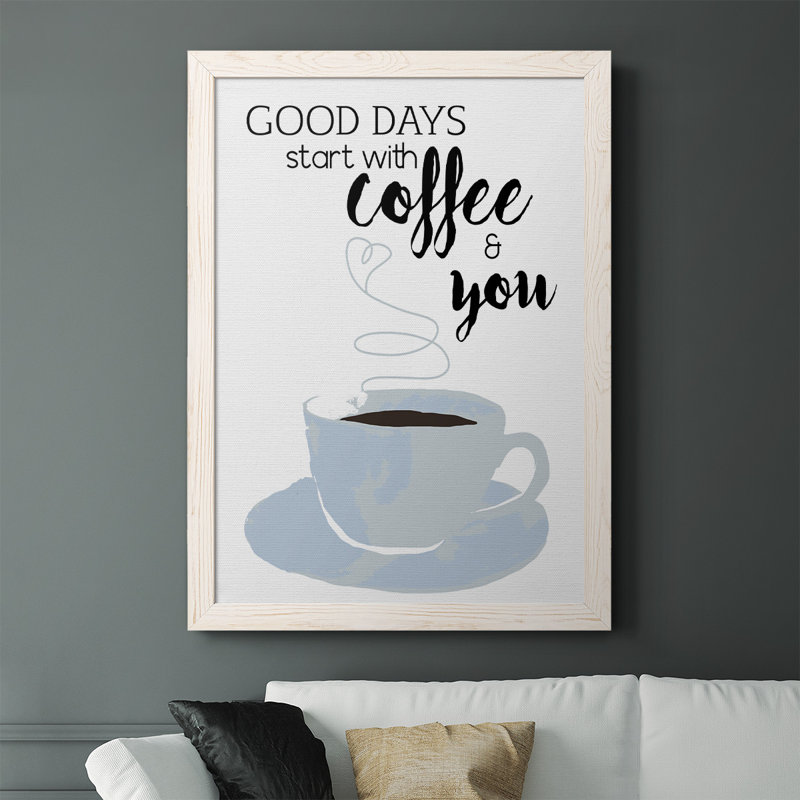 «Lunenburg Start With Coffee & You», reproduction d'art sur toile, Cadre blanc, H 37,5 po x l 27,5 po x P 1 po