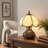 11 Inch H Tiffany Style Table Lamp, Petal Pattern Stained Glass Lamp Shades, Decoration Desk Lamp With Bulb