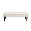 Banc rembourré en sherpa blanc cassé