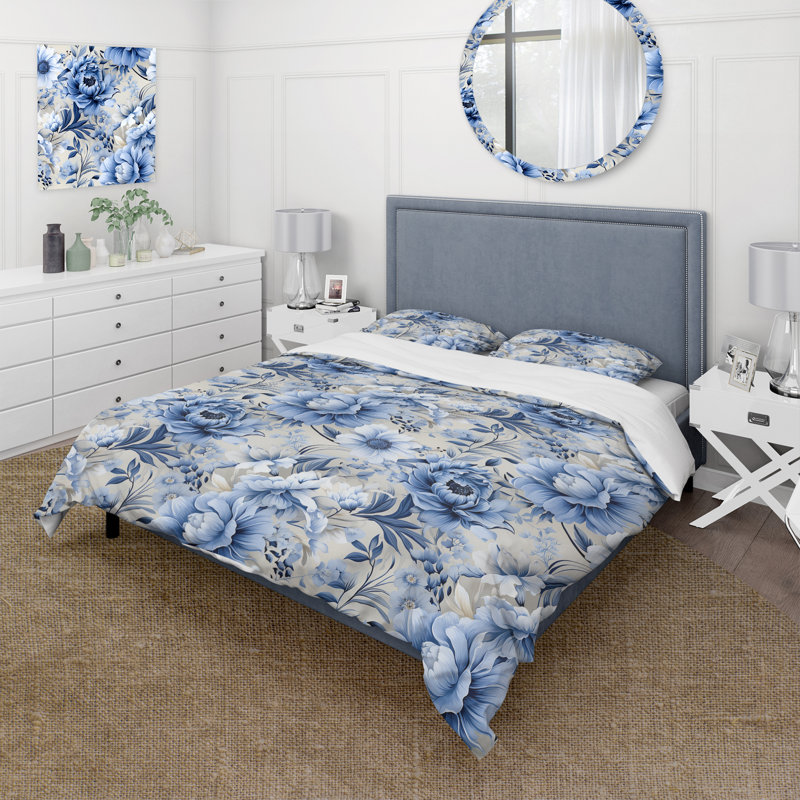 Literie en V Coastal Tranquility, Housse de couette simple + 1 taie décorative stan