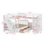 Lit superposé en forme de L avec lit simple simple et lit simple supérieur, 3 tiroirs, bureau portable et garde-robe-1267214391
