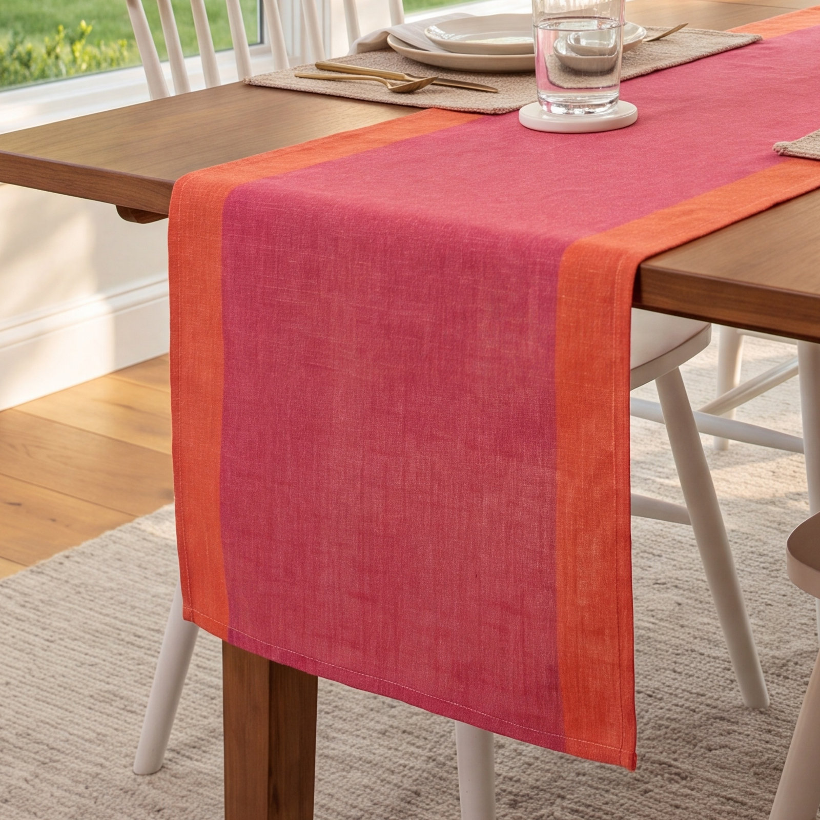 Bythorn Table Runner, Fuchsia