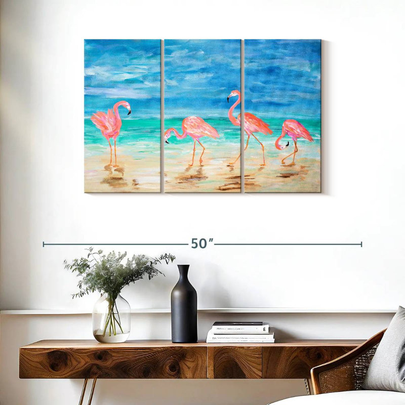 Sunny Flamingo Beach, H 24 po x l 38 po