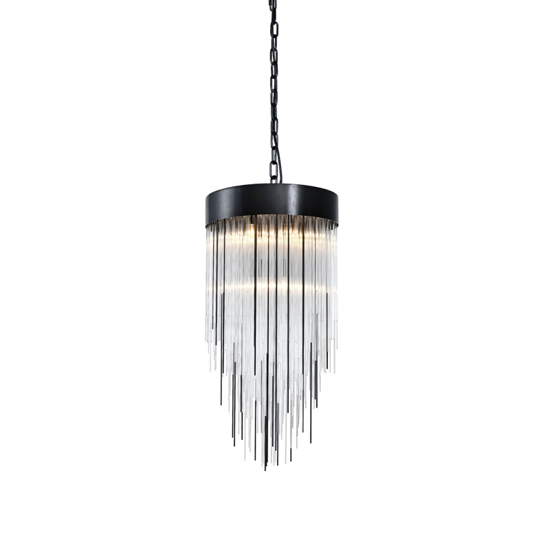 Waterfall 4 - Light Chandelier, Satin Brushed Black