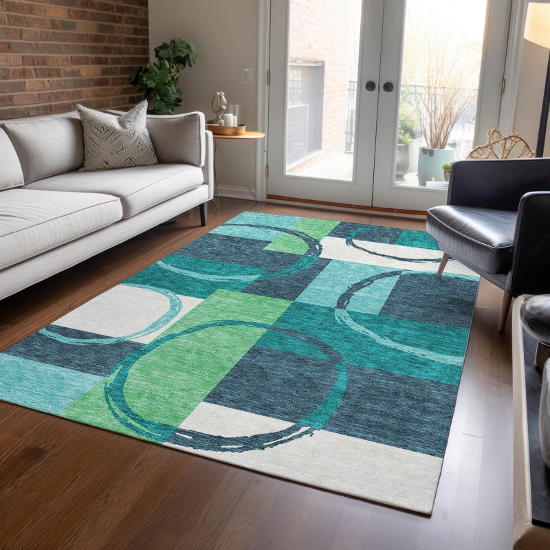 Tapis rectangulaire Aleh avec envers antidérapant, Rectangulaire 8 pi x 10 pi