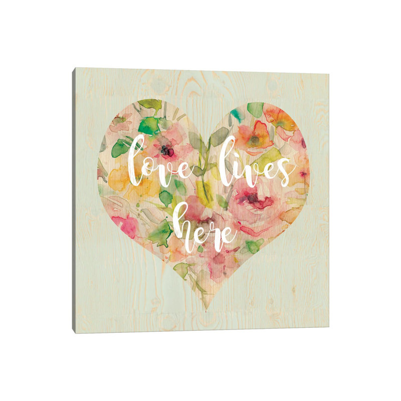 Love Lives Here by Carol Robinson - Wrapped Canvas Print, 66.04 cm H x 66.04 cm W x 3.175 cm D