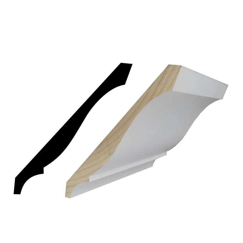 Primed Finger-Jointed Pine Crown Molding 5-Pieces 40 ft. Total