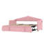 Lit de jour simple rembourré rose avec lit gigogne escamotable à hauteur réglable, port de charge USB et Type-C, 2 poches latérales, aucun sommier nécessaire