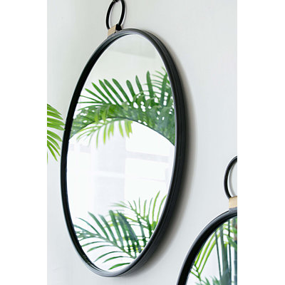 Miroir de 24 po x 27 po à cadre noir - pièce décorative contemporaine pour le salon, la chambre à coucher, le vestibule, le vestibule, rehausse la pièce avec un mur d'entrée naturel réfléchissant de conception minimaliste moderne, réfléchit pour illuminer