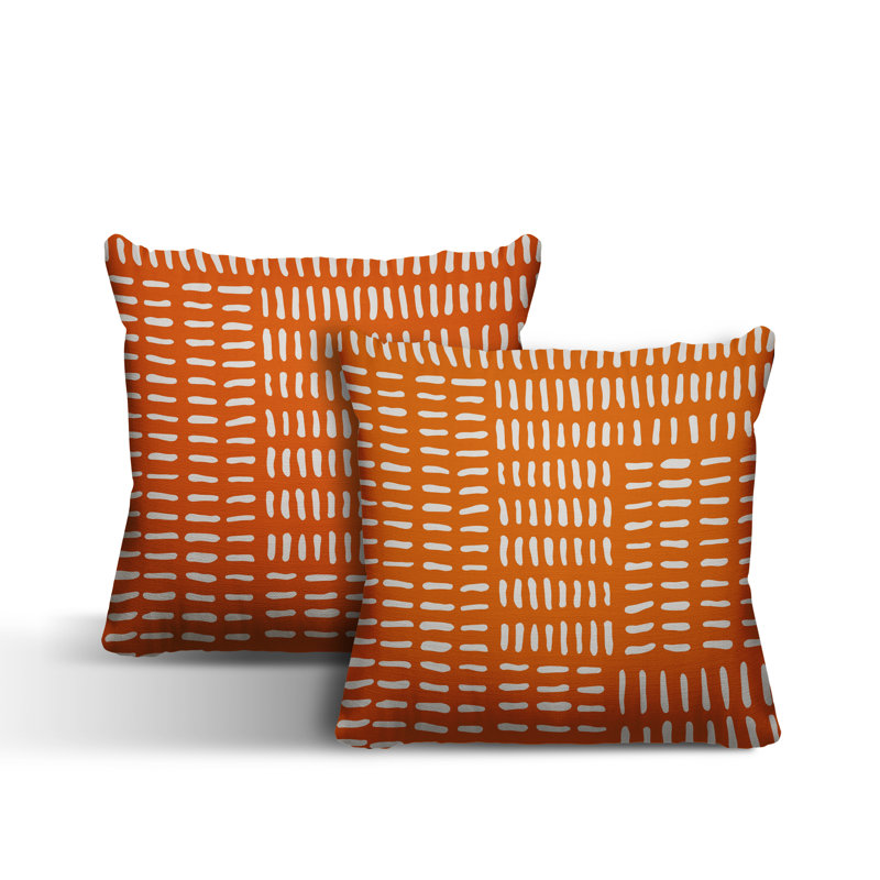  Coussin intérieur / extérieur carré, L 17 po x H 17 po, Orange