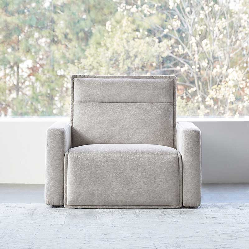 Fauteuil inclinable électrique surdimensionné sans mur Majida, Gris amande
