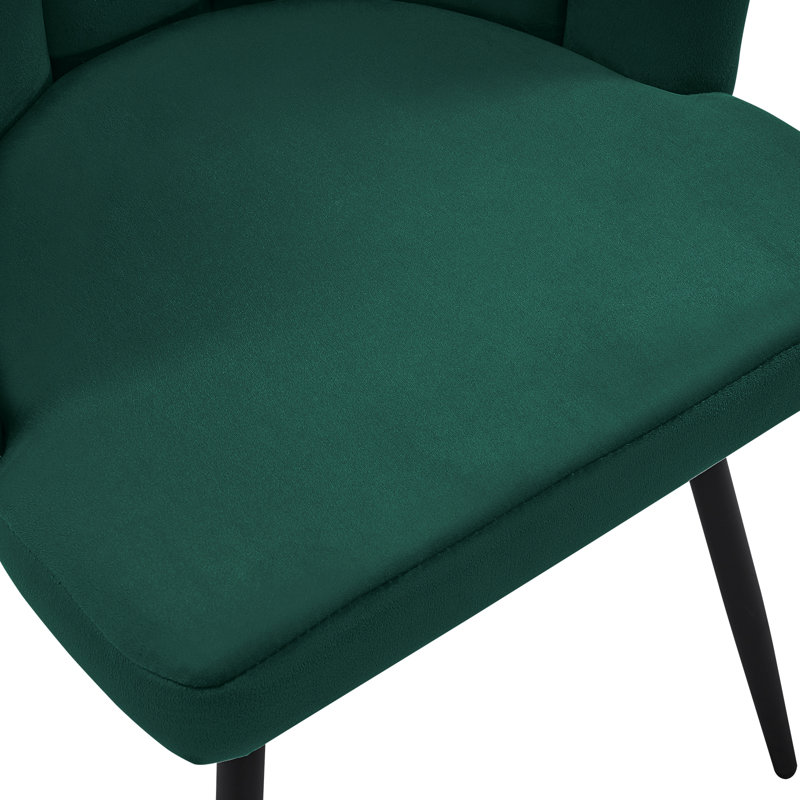 50cm H Velvet Upholstered Metal Dining Chair, Green