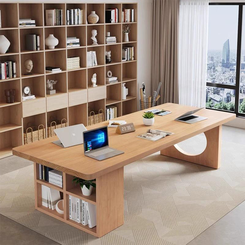 Bureau rectangulaire en bois massif Burlywood, H 29,53 po x l 78,74 po x P 31,5 po