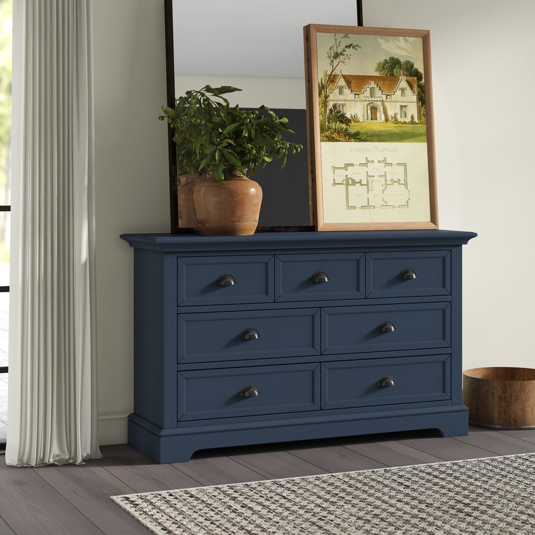 Huey 58'' W 7 - Drawer Dresser Greyleigh™ Color: Blue