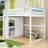 Full Wood Loft Bed With Built-In Ladder, Storage Shelves, Wardrobe And LED Light-606205880