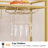 2-Tier Bar Cart Serving Cart Kitchen Cart with Wine Rack and Glass Holder