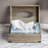 Rectangular Tissue Box Cover, Decorative Rustic Gray Solid Wood Bathroom Tissue Box Holder with Hinged Lid