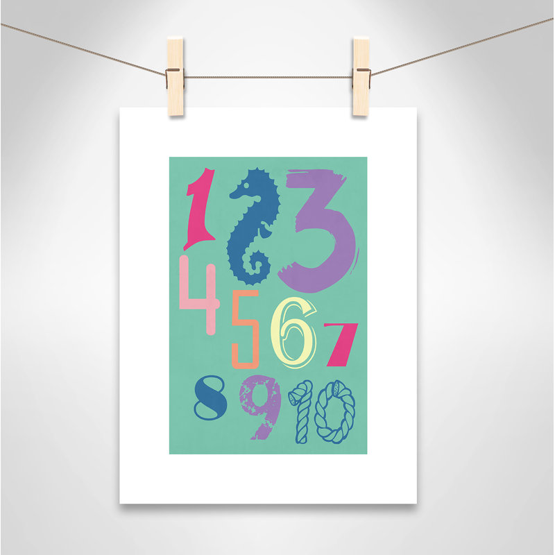 Décoration murale 123 pour enfants, H 16 po x l 12 po x P 1 po, Papier