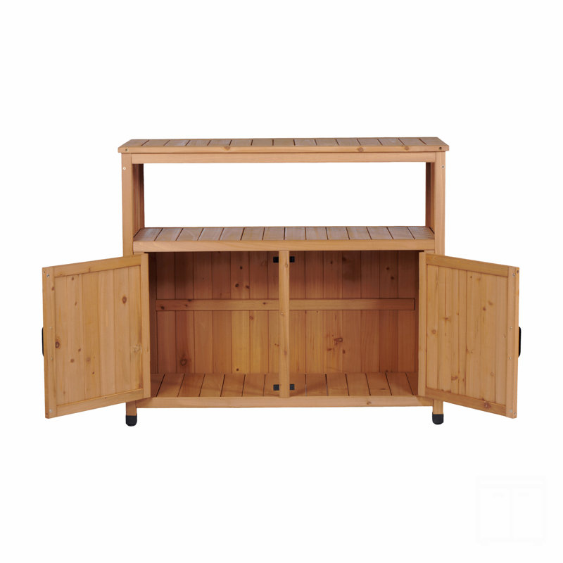 Ensemble de table de bar en bois avec rangement et buffet