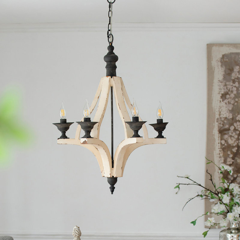Lustre en bois 6 lumières