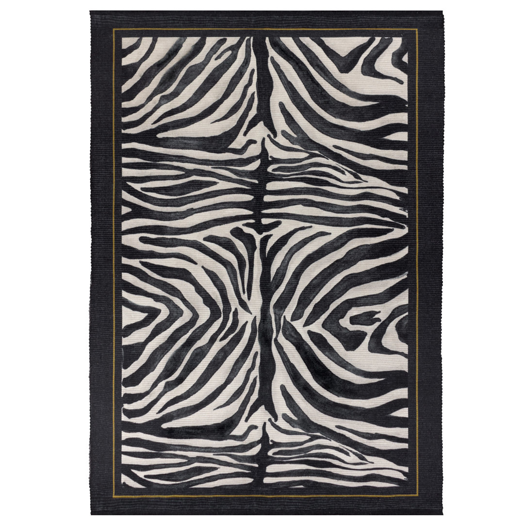 Leopardis Zebra Animal Print Flatweave 120cm X 170cm Indoor / Outdoor Area Rug