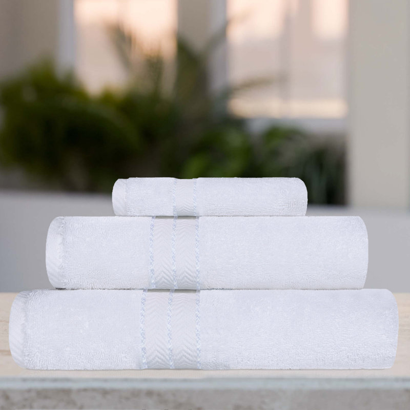 Hotel Turkish Cotton 3-Piece Towel Set, Ultra-Plush & Luxury Weight, White