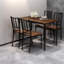 Ensembles de table de salle à manger en noyer peu encombrants, design industriel avec chaises pour la cuisine