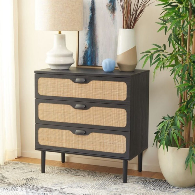 Commode 3 tiroirs, Noir