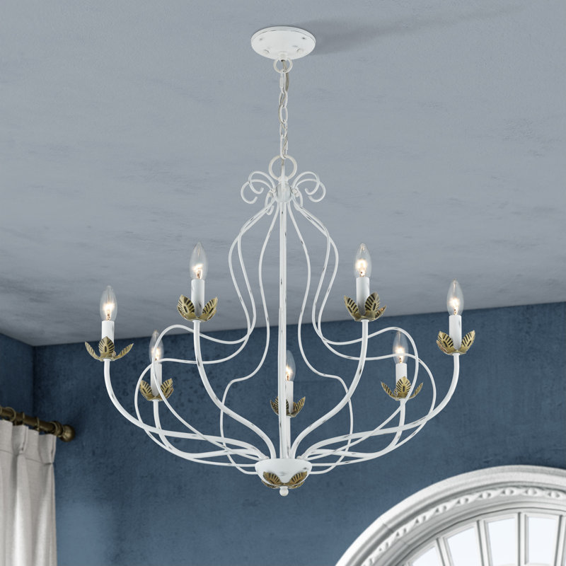 Bellamira Mallory 7-Light Dimmable Chandelier , Antique White