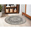 Tapis oriental gris et ivoire tissé à la machine 5 pi