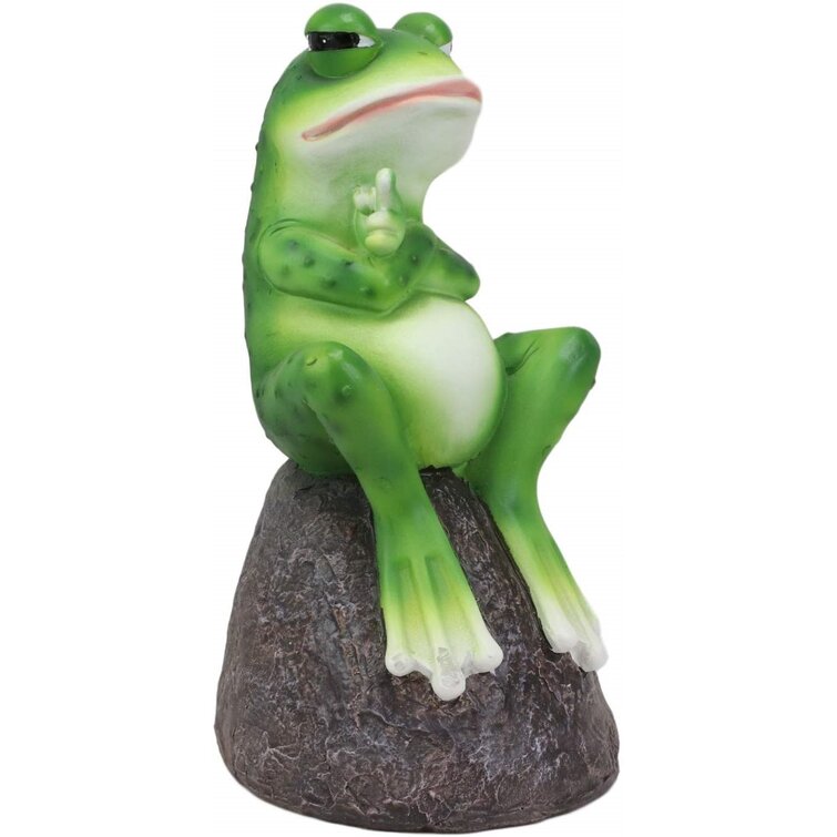 Indoor Figurine Of Frog Grumpy Toad Garden Patio Accessories