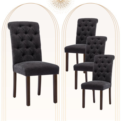 Chaises d'appoint en bois touffetées Bookout