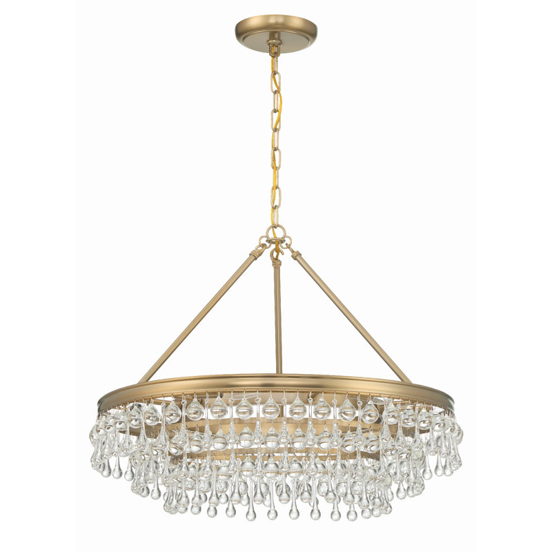 Eulah 6 - Light Dimmable Tiered Chandelier, 19.75" H x 25" W x 25" D, Vibrant Gold