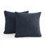 Coussins décoratifs carrés décoratifs en velours côtelé bleu marine avec insertions-117042760