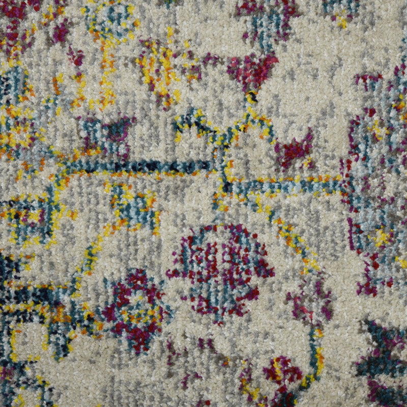 8' X 11' Gray Blue And Purple Area Rug