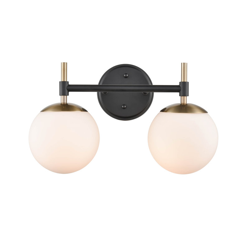 Aparicio Dimmable Bathroom Vanity Light, 2, Matte Black/Modern Gold