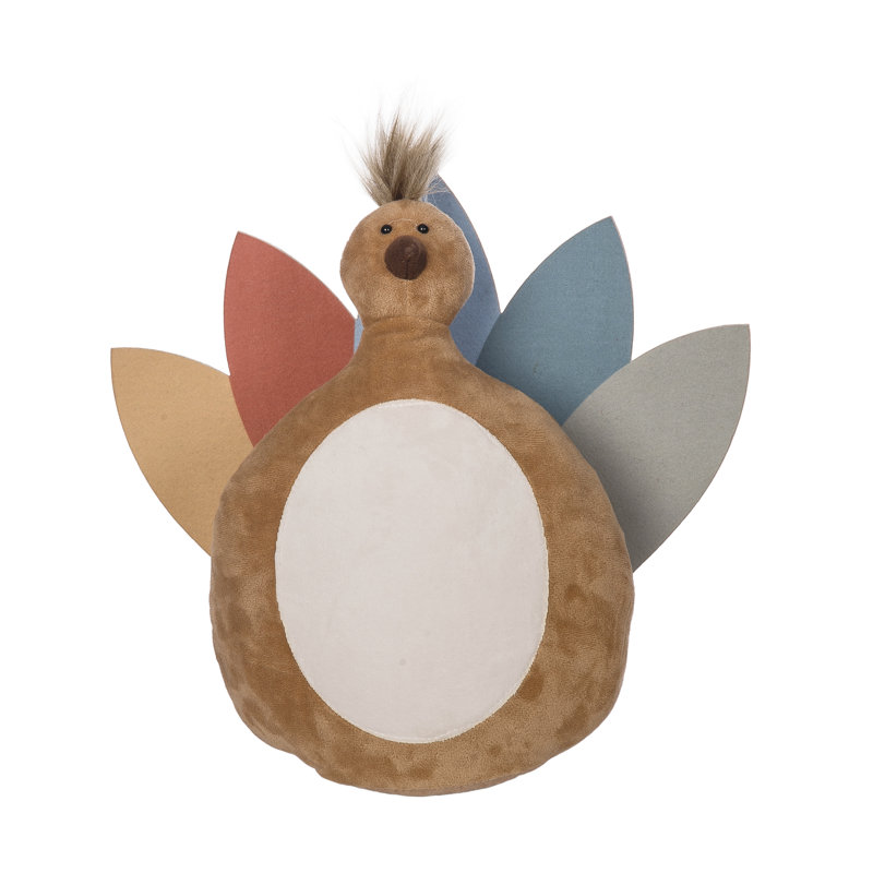 Figurine de dinde en peluche assise - objet décoratif coloré pour la récolte d'automne - décor animal en polyester doux pour la table - décoration intérieure parfaite et cadeau pour les célébrations de l'hôte ou de l'Action de grâce