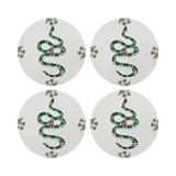 Thistle And Snake Vegan Leather Round Pebble Placemat