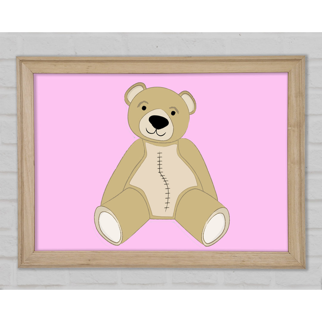 Stitched Up Teddy Pink - Einzelner Bilderrahmen Kunstdrucke