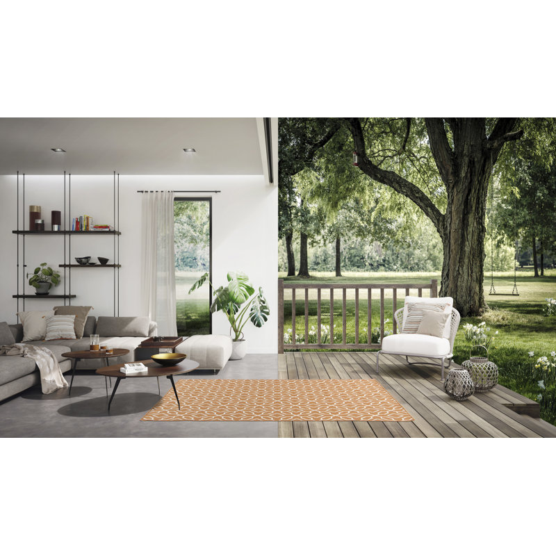 Jalynn Flatweave Indoor/Outdoor Ginger Rug, Rectangle 120 x 170cm