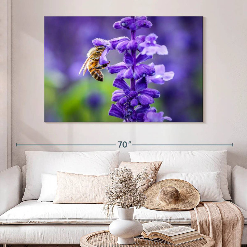 Brampt Flower And Bee, 34" H x 51" W
