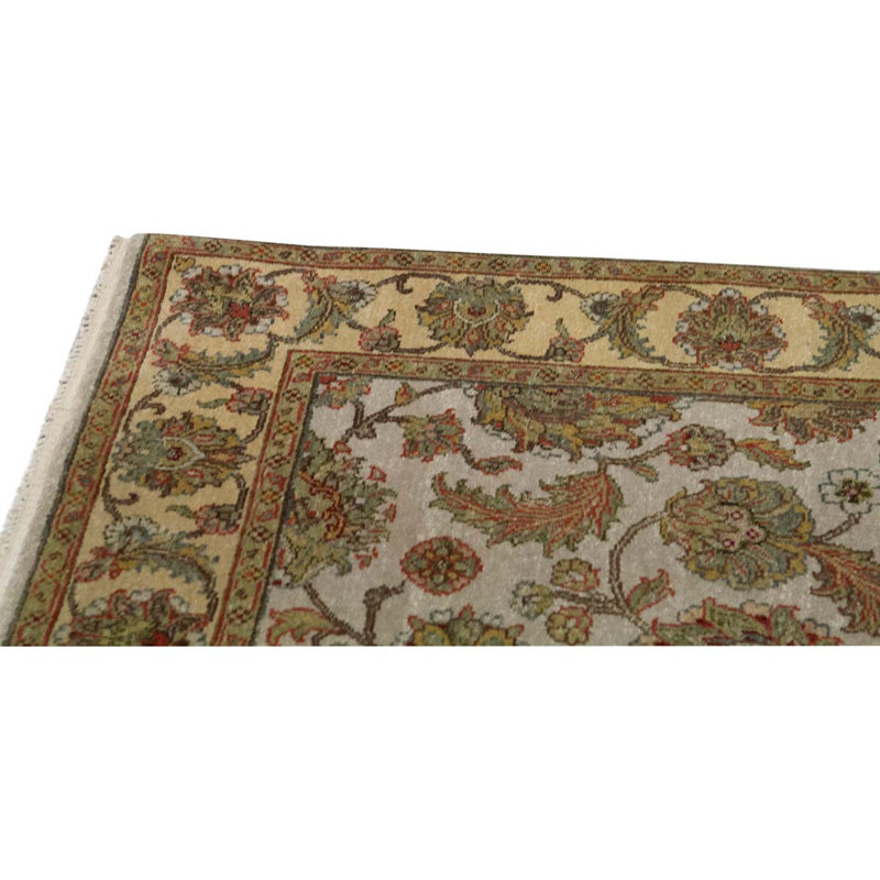 Tapis oriental jaune / beige noué à la main 3 pi x 5 pi Oriental