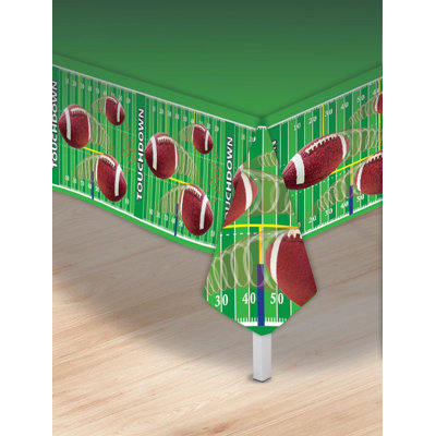 PMU  Football Decorations - Party Table Cover 54in X 108in Super Bowl Sports Theme Decoration 3/pkg