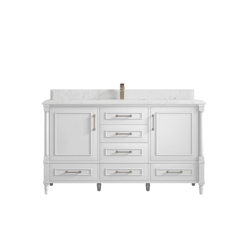 Ensemble de meuble-lavabo simple 60 po Aberdeen, Empira blanc, Blanc
