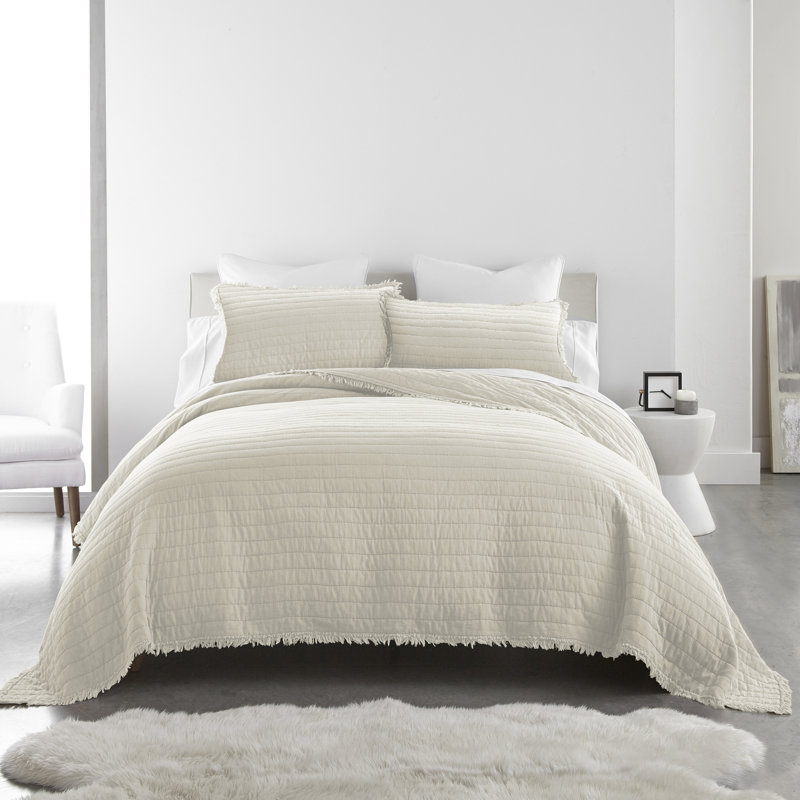 Cotton Quilted Solid Colour Quilt Set
