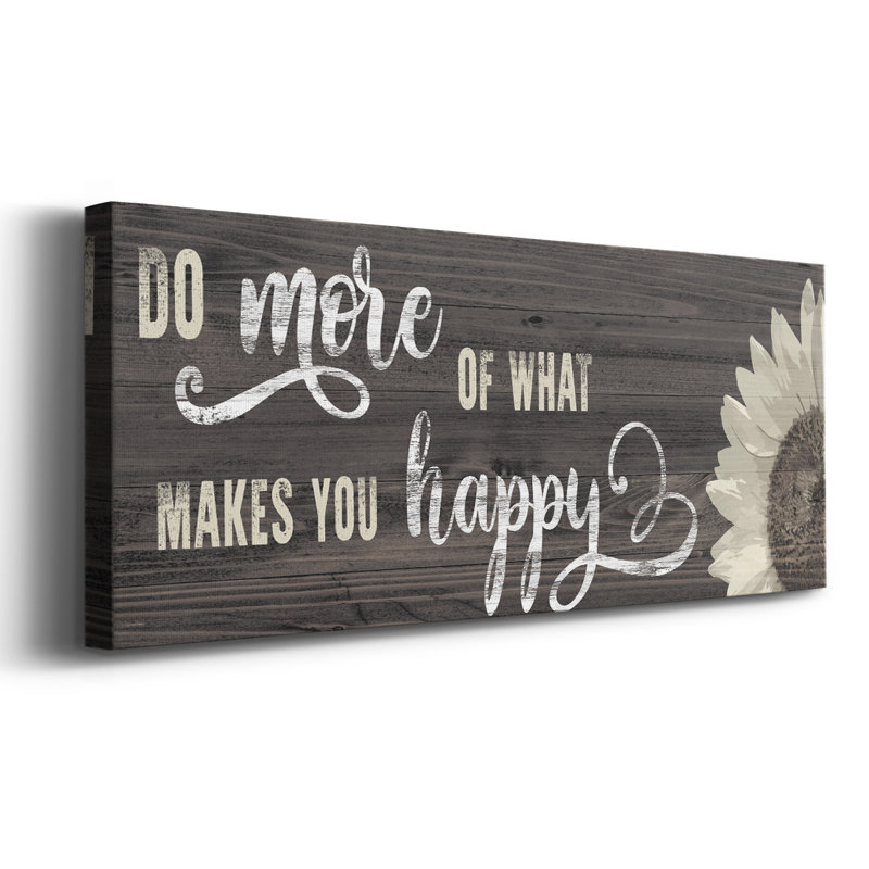 Makes You Happy - Toile tendue avec châssis, H 20 po x l 50 po x P 1,5 po