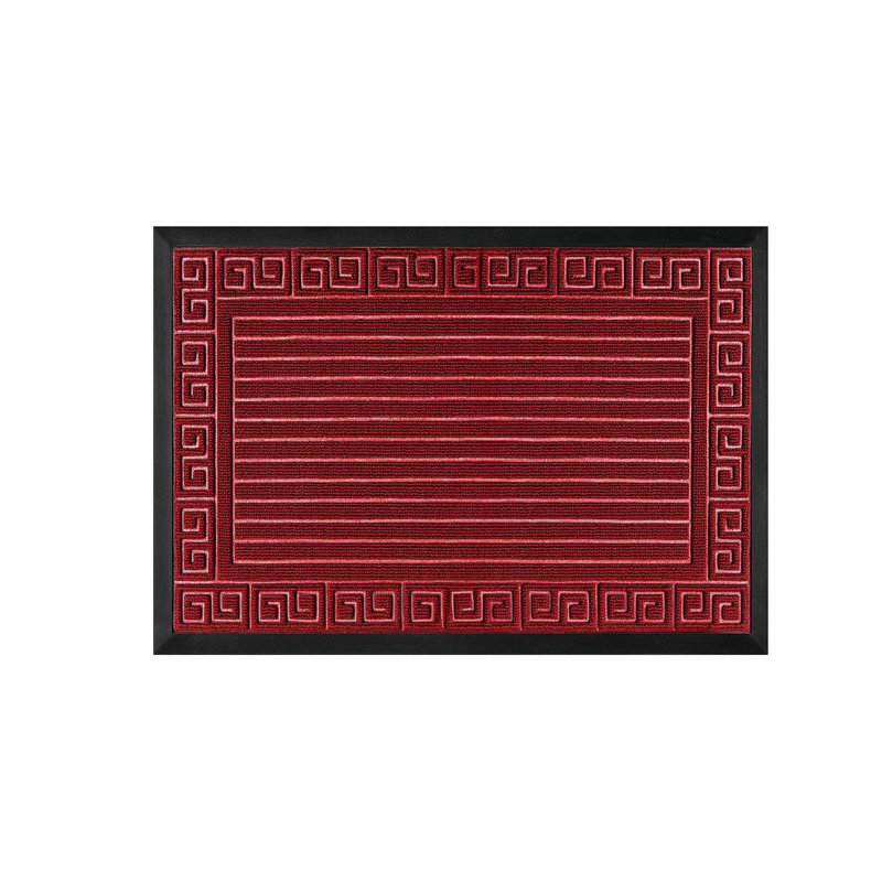 Tapis de porte polyvalent rouge antidérapant avec support en caoutchouc robuste toutes saisons