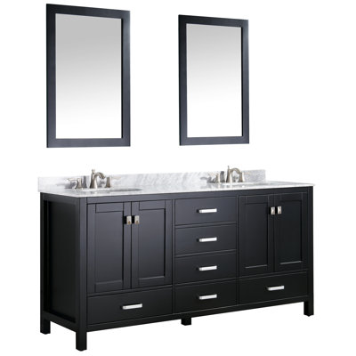 Ensemble de meuble-lavabo de salle de bain double 72 po avec miroir Tia